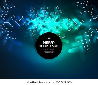 Frozen winter holiday background, Christmas snowflakes, New Year 2018 seasonal abstract background, blue color