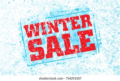Frozen Winter Sale Template. Trendy vector illustration.