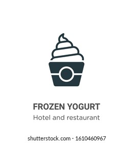 Frozen yogurt glyph icon vector on white background. Flat vector frozen yogurt icon symbol sign from modern hotel and restaurant collection for mobile concept and web apps design.