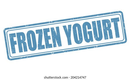 Frozen yogurt grunge rubber stamp on white, vector illustration