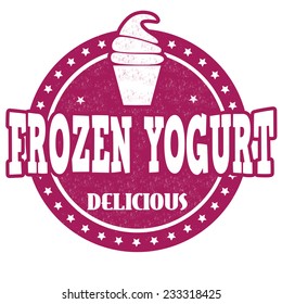 Frozen Yogurt Grunge Rubber Stamp On Stock Vector (Royalty Free ...