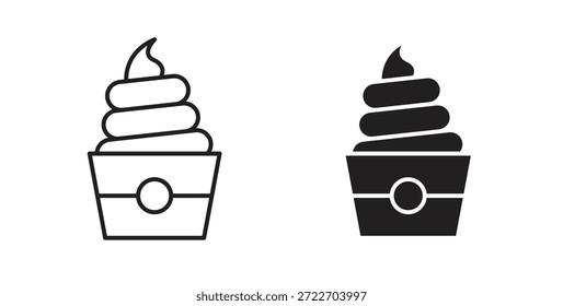 Ícone de iogurte congelado vetor isolado Ilustração. Pictograma vetorial para web e app
