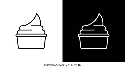 Frozen yogurt icon outline. Vector isolated pictogram for web