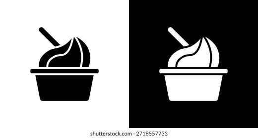 Icono de yogur congelado Ilustración vectorial - iconos vectoriales de estilo negro de alta calidad