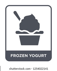 frozen yogurt icon vector on white background, frozen yogurt trendy filled icons from Hotel and restaurant collection, frozen yogurt simple element illustration