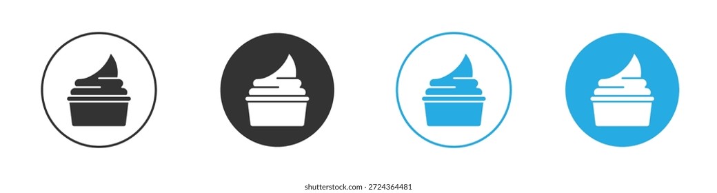 Elemento de diseño de iconos de yogur congelado. Ilustración vectorial sobre fondo blanco.