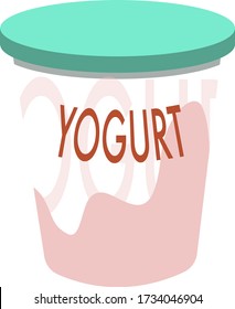 Jogurt, Bild, Vektor auf weißem Hintergrund gefroren