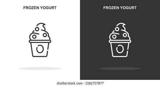 frozen yogurt line icon. Simple outline style.frozen yogurt linear sign. Vector illustration isolated on white background. Editable stroke EPS 10