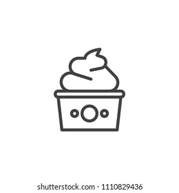 Frozen yogurt outline icon. linear style sign for mobile concept and web design. Ice cream simple line vector icon. Symbol, logo illustration. Pixel perfect vector graphics