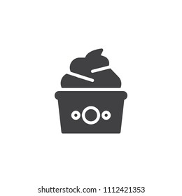 Frozen yogurt vector icon. filled flat sign for mobile concept and web design. Ice cream simple solid icon. Symbol, logo illustration. Pixel perfect vector graphics