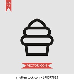 Frozen yogurt vector icon, illustration symbol