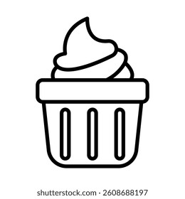 Frozen Yogurt Vector Line Icon Design