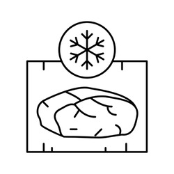 Frozing Meat Line Icon Vector. Frozing Meat Sign. Isolated Contour Symbol Black Illustration