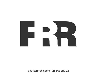 FRR logo design. Initial letter F R R bold font style for tech startups, consulting, corporate branding. Creative company name, headlines typography identity, trendy logotype. Vector illustration.