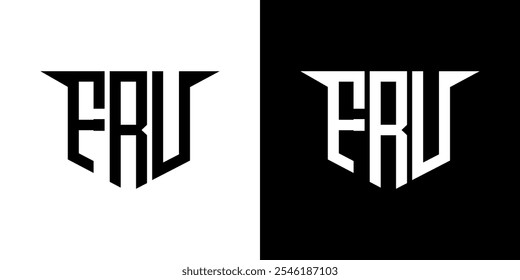 Projeto do logotipo da letra FRU com fundo branco no ilustrador, estilo de sobreposição de fonte do alfabeto moderno do logotipo do logotipo, desenhos caligráficos para o logotipo, cartaz, convite, etc.