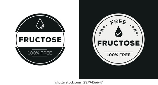 (Fructose free) label sign, vector illustration.
