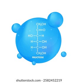 Fructose Molecular Formula Structure Inside Blue Sphere