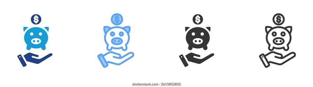 Frugality icon set multiple style collection