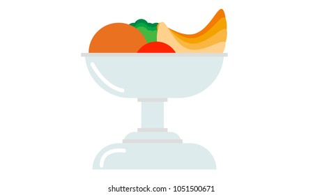 Fruist bowl isolated vector illustration