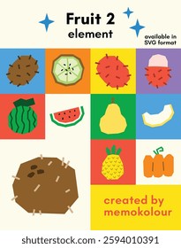 Fruit 2 doodle illustration simple minimalist hand-drawn playful clean cute aesthetic and friendly