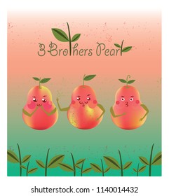 fruit 3 Brothers pear vector