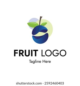 Fruit abstract logo vector illustration for fruit, juice, farm, farming related brands or services with dummy text on white background.