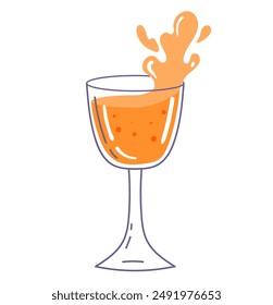 Fruit alcohol cocktails isolated concept. Vector flat graphic design element illustration
