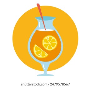 Fruit alcohol cocktails isolated set concept. Vector graphic design illustration