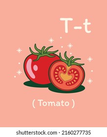 Fruit Alphabet Illustration Letter T Tomato Stock Vector (Royalty Free ...