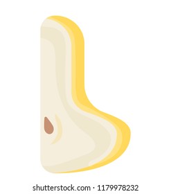 
Fruit alphabet letter L, flat vector icon
