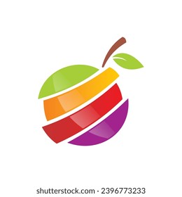 fruit apple abstract vector logo