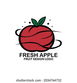 fruit apple design logo vector