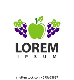 fruit apple grapes logo