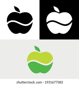 Fruit Apple Green Wave Abstract Logo