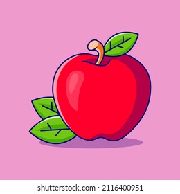 Fruit apple icon illustration. fruit food icon concept isolated.