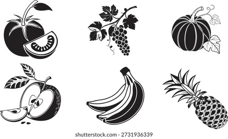 Fruit apple kiwi grape pumpkin