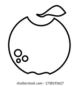 Fruit apple logo. apple icon two color line style vector illustration. isolated on white background