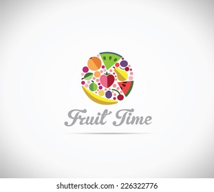 Fruit Apple Pear Banana Logo