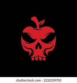 Fruit Apple Skull logo Design