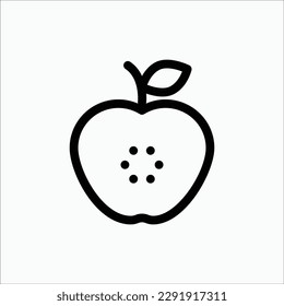 fruit, apple slice icon, isolated icon in light background, perfect for website, blog, logo, graphic design, social media, UI, mobile app