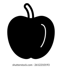 Fruit apple solid icon, fresh food concept. Vector graphics. Apple sign on white background, style mobile or design