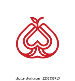 Diseño del logotipo de la línea de Apple Fruit