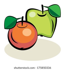 Fruit, Apple, vector illustration
