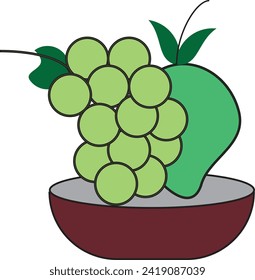 Fruit art icon vector and illustration