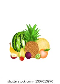 Fruit assorted isolated