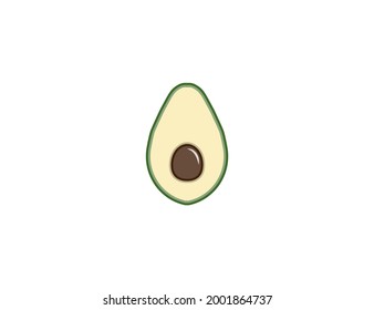 Fruta, icono del aguacate. Ilustración vectorial. Diseño plano.