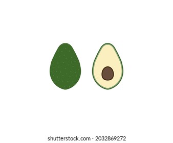 Obst, Avocado-Symbol. Vektorgrafik. Flaches Design.