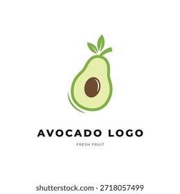 Concepto de diseño de logotipo de aguacate de frutas estilo plano