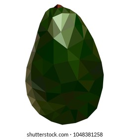 Fruit avocado low poly style. Delicious avocado polygonal geometric vector illustration