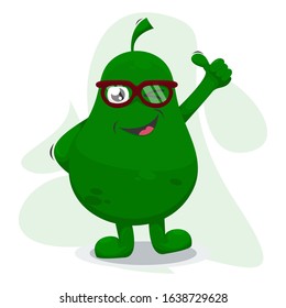 fruit avocado mascot cartoon vector